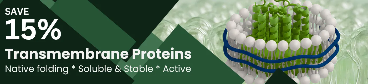 Save 15% Transmembrane Proteins - Native folding, Soluble, Stable, Active