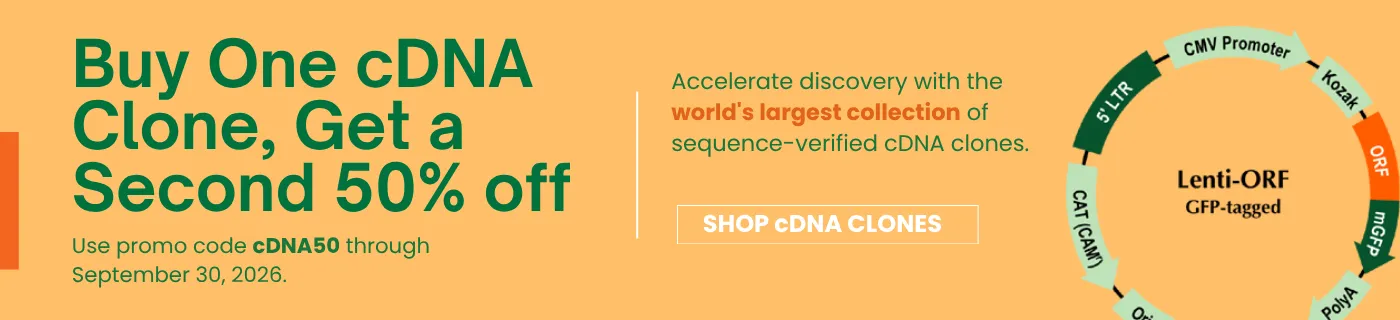 Buy One cDNA Clone, Get a Second 50% off