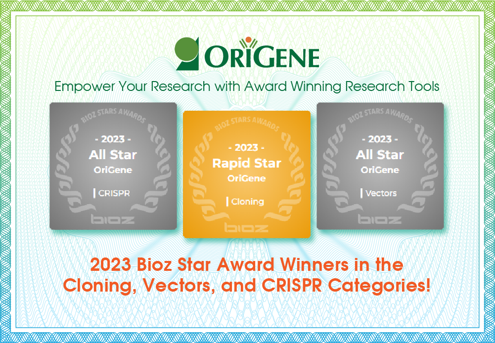 OriGene产品2023 Bioz Stars Awards中喜提三项殊荣