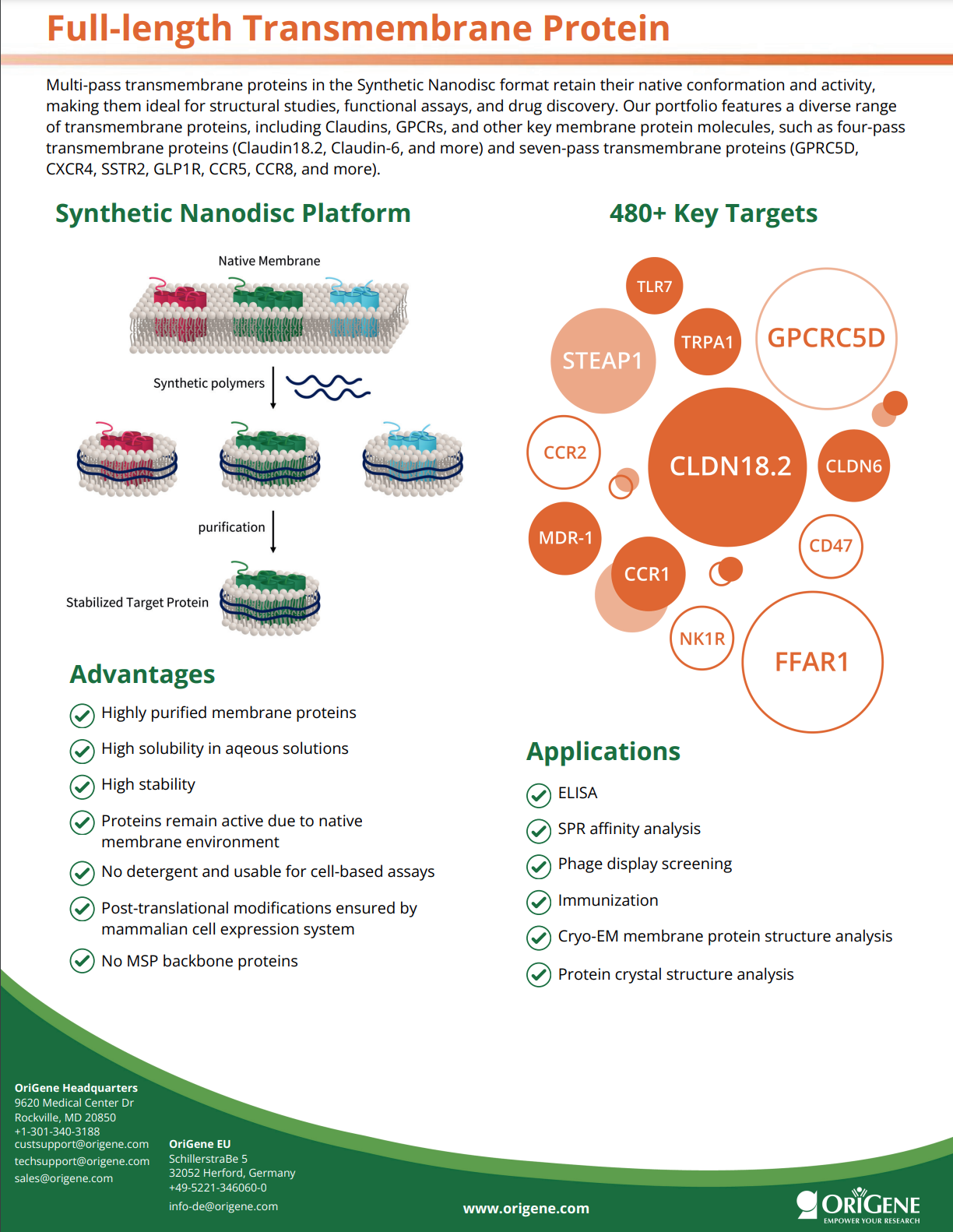 Synthetic Nanodisc Proteins Product Sheet