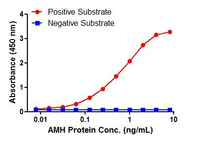 CDH1 Elisa with 4F1 Capture (TA600196) and 2F9 Detection (TA700197) Antibodies. Substrate used: Recombinant Human CDH1 (TP320731)