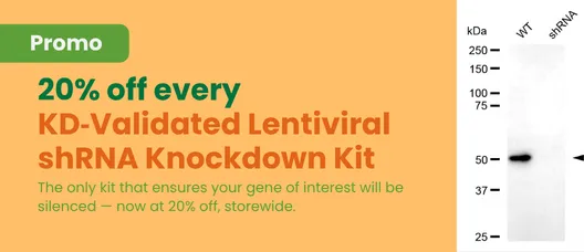 20% off KD-Validated Lentiviral shRNA Knockdown Kits