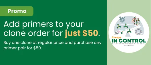Add primers to your clone order for just $50