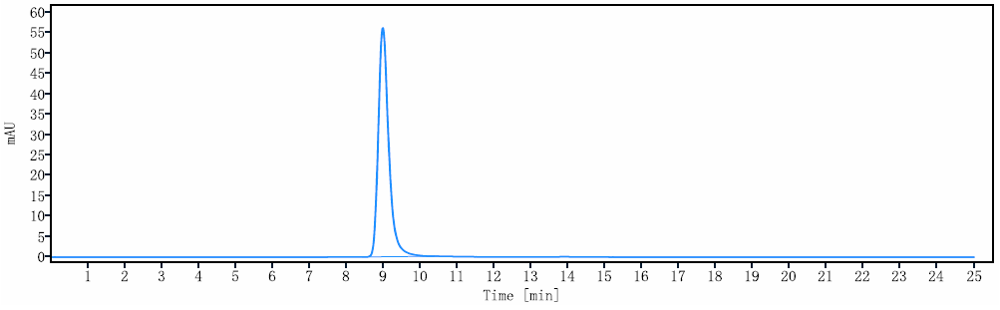 The purity of Anti-TNFRSF13C / BAFFR / CD268 Reference Antibody (ianalumab)is more than 100% ,determined by SEC-HPLC.