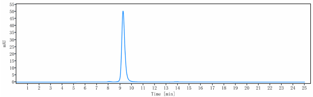 The purity of Anti-ERBB2 / HER2 / CD340 Reference Antibody (zanidatamab)is more than 99.26% ,determined by SEC-HPLC.