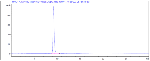 The purity of Anti-Siglec-2 / CD22 Reference Antibody (NCI m972)is more than 100% ,determined by SEC-HPLC.